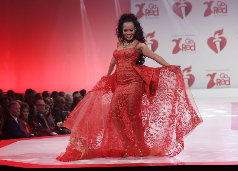Robin Givens walks on the runway at the American Heart Association's Go Red For Women Red Dress Collection 2020 at Hammerstein Ballroom on February 5, 2020, in New York City. The actor turns 60 on November 27. File Photo by John Angelillo/UPI