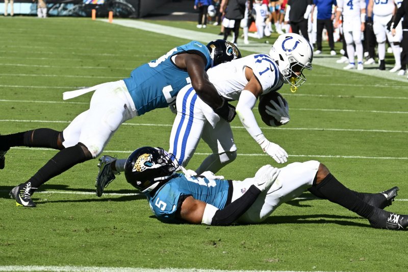 Indianapolis Colts wide receiver Josh Downs (C) can be used as a fantasy football WR2 in Week 12. File Photo by Joe Marino/UPI