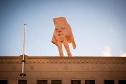 New Zealand city bids farewell to 'disturbing' hand sculpture