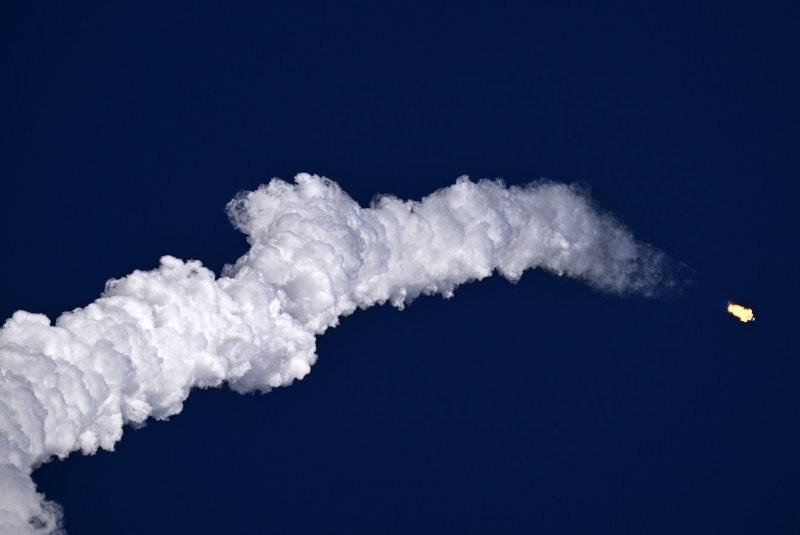 A SpaceX Falcon 9 rocket launches the Koreasat-6A communications satellite from Launch Complex 39 at the Kennedy Space Center in Florida on Monday. Photo by Joe Marino/UPI
